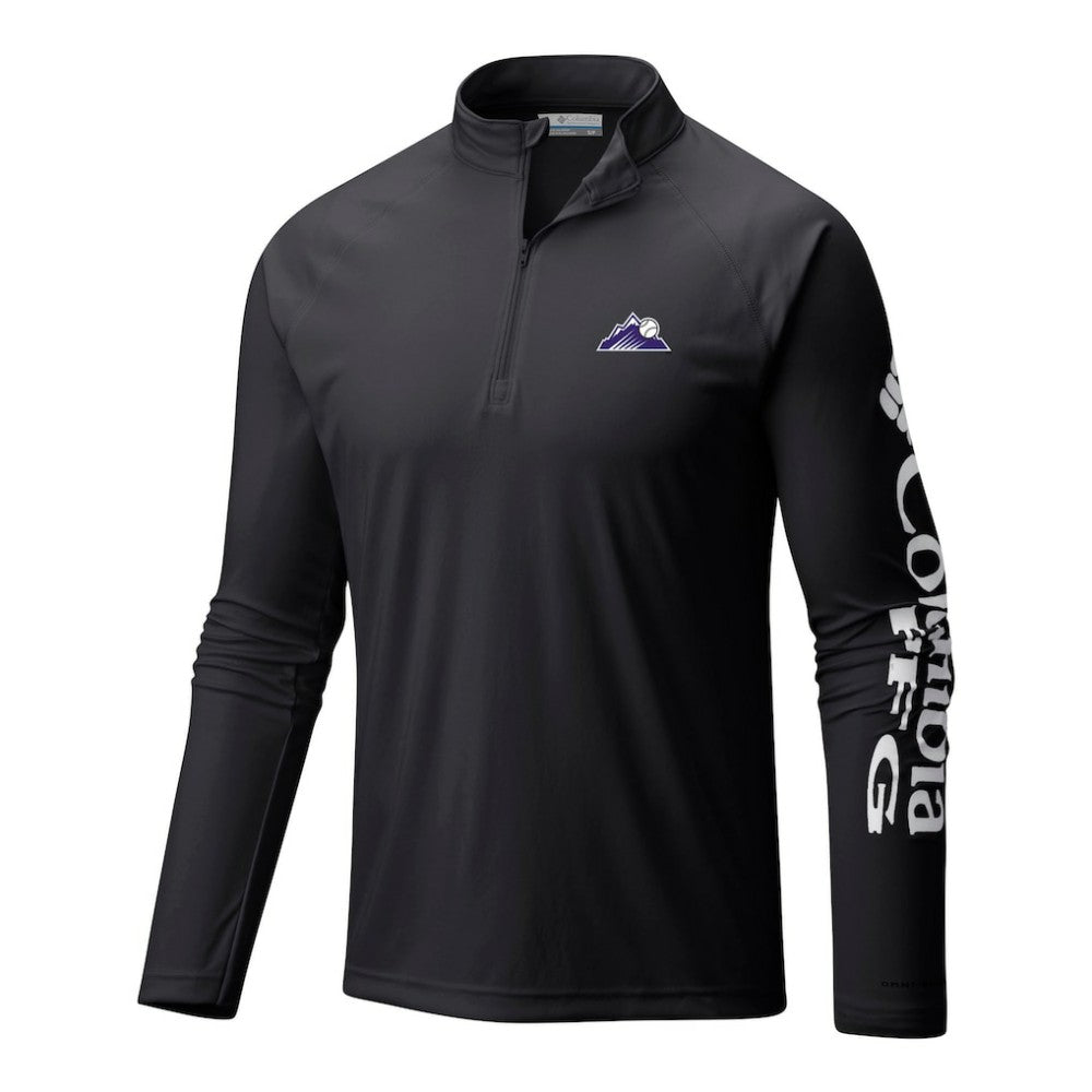 Colorado Rockies Columbia Terminal Tackle Omni-Wick Raglan Quarter-Zip Pullover - Black Pullover
