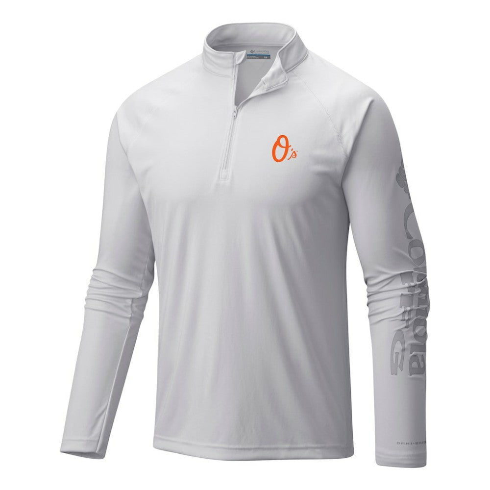 Baltimore Orioles Columbia Terminal Tackle Omni-Wick Raglan Quarter-Zip Pullover - White Pullover