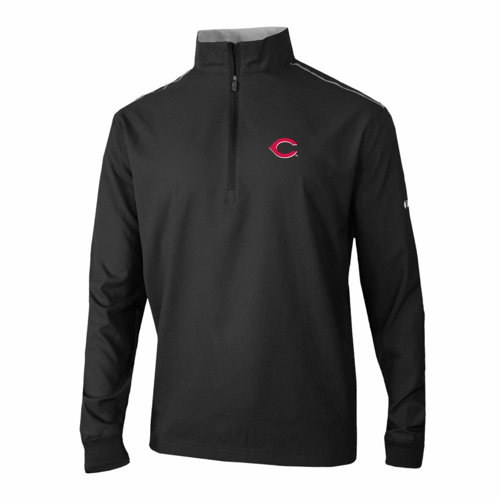 Cincinnati Reds Columbia Omni-Wick Bogey's Paradise Quarter-Zip Pullover - Black Pullover