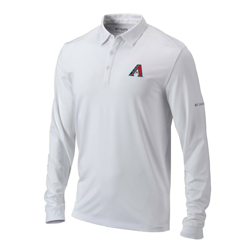 Arizona Diamondbacks Columbia Omni-Wick Pin High Long Sleeve Polo - White