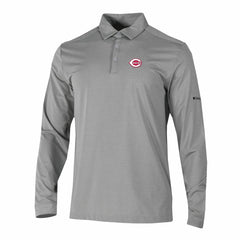 Cincinnati Reds Columbia Omni-Wick Pin High Long Sleeve Polo - Gray