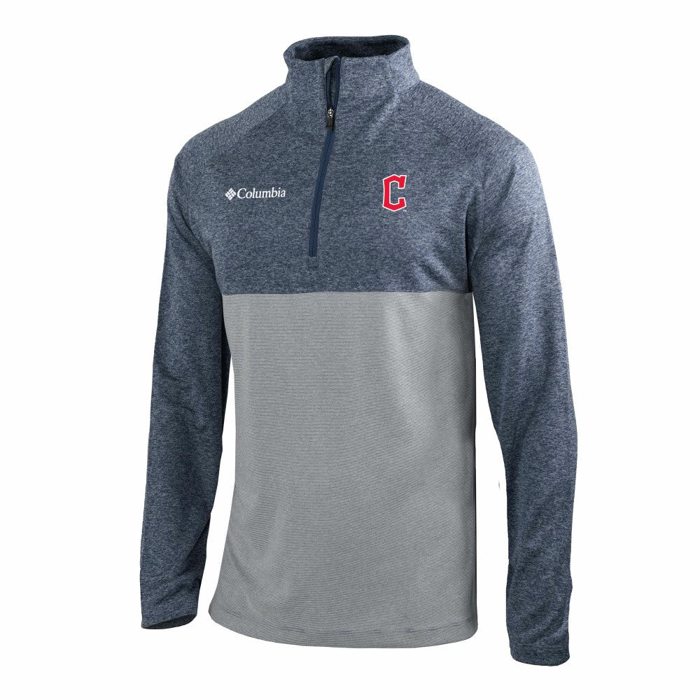 Cleveland Guardians Columbia Omni-Wick Raglan Rockin' It Quarter-Zip Pullover - Navy Pullover