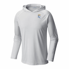 Kansas City Royals Columbia Terminal Tackle Omni-Shade Raglan Pullover Hoodie - White Hoodies
