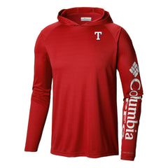 Texas Rangers Columbia Terminal Tackle Omni-Shade Pullover Hoodie - Red Hoodies