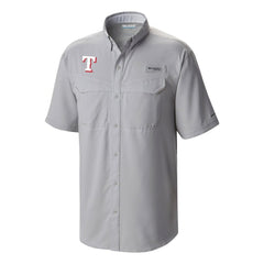 Texas Rangers Columbia Omni-Wick Low Drag Offshore Button-Up Shirt - Gray