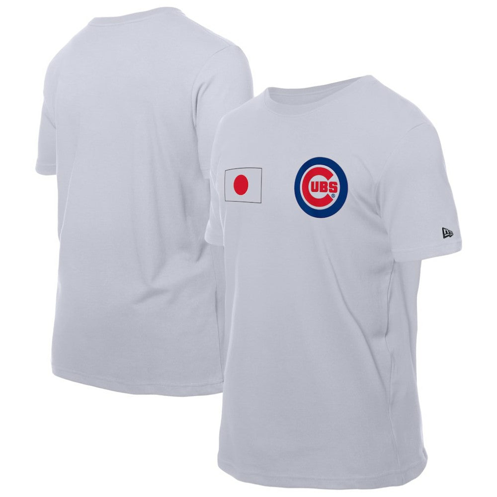 Chicago Cubs New Era Japanese Flag T-Shirt - White T-shirts