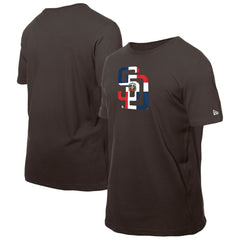 San Diego Padres New Era Dominican Republic Flag Logo T-Shirt - Brown T-shirts