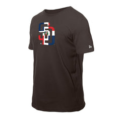 San Diego Padres New Era Dominican Republic Flag Logo T-Shirt - Brown T-shirts