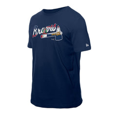 Atlanta Braves New Era Dominican Republic Flag Logo T-Shirt - Navy T-shirts