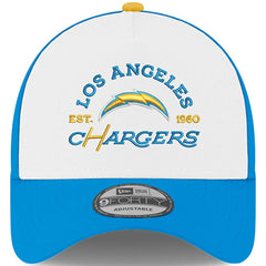 Los Angeles Chargers New Era Charger Power A-Frame 9FORTY Adjustable Hat - White/Powder Blue Hats