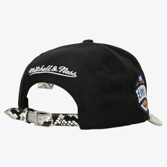 Boston Celtics x Just Don I Love This Team Snakeskin Strapback Hat Black - Mitchell & Ness