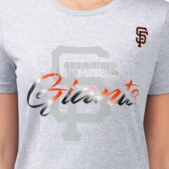 San Francisco Giants G-III 4Her by Carl Banks Women's Super-Slim Fit Lightweight Shadow Logo Graphic T-Shirt - Heather Gray T-shirts