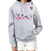 Washington Nationals G-III 4Her by Carl Banks Women's Shadow Logo Graphic Pullover Hoodie - Heather Gray Hoodies