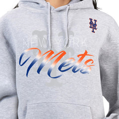 New York Mets G-III 4Her by Carl Banks Women's Shadow Logo Graphic Pullover Hoodie - Heather Gray Hoodies