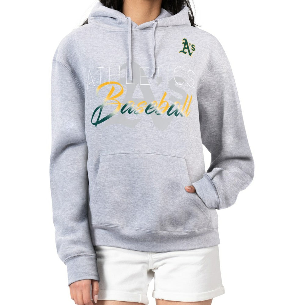 Athletics G-III 4Her by Carl Banks Women's Shadow Logo Graphic Pullover Hoodie - Heather Gray Hoodies