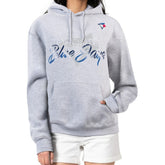 Toronto Blue Jays G-III 4Her by Carl Banks Women's Shadow Logo Graphic Pullover Hoodie - Heather Gray Hoodies
