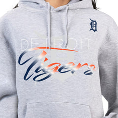 Detroit Tigers G-III 4Her by Carl Banks Women's Shadow Logo Graphic Pullover Hoodie - Heather Gray Hoodies