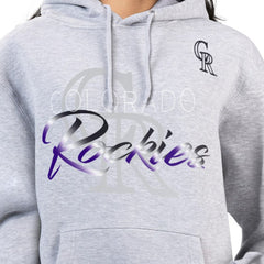 Colorado Rockies G-III 4Her by Carl Banks Women's Shadow Logo Graphic Pullover Hoodie - Heather Gray Hoodies