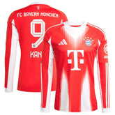 Harry Kane Bayern Munich 2025/26 Home Replica Long Sleeve Jersey Red - Adidas cheap