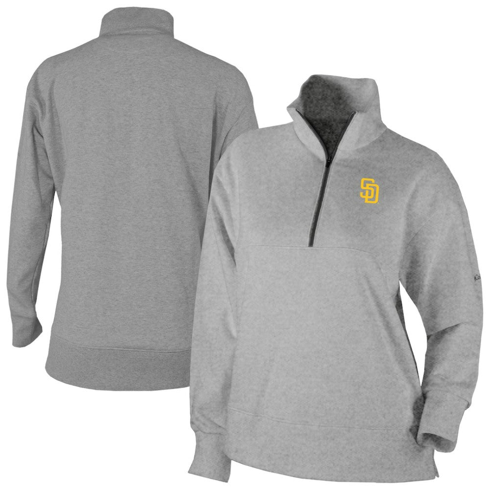 San Diego Padres Columbia Women's Birchwood Hills Quarter-Zip Pullover - Gray Pullover