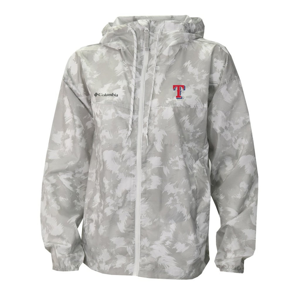 Texas Rangers Columbia Women's Flash Challenger Full-Zip Hoodie Windbreaker Jacket - Gray/White Jackets