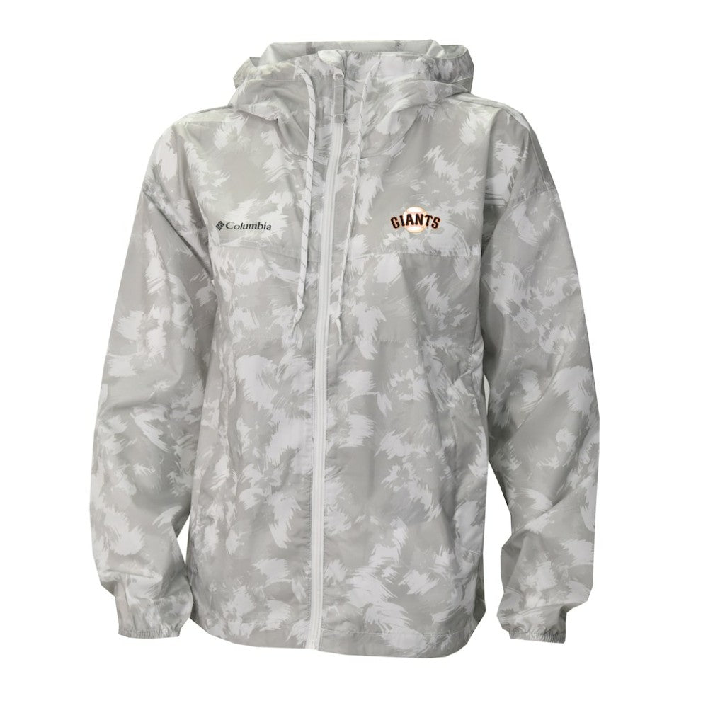 San Francisco Giants Columbia Women's Flash Challenger Full-Zip Hoodie Windbreaker Jacket - Gray/White Jackets