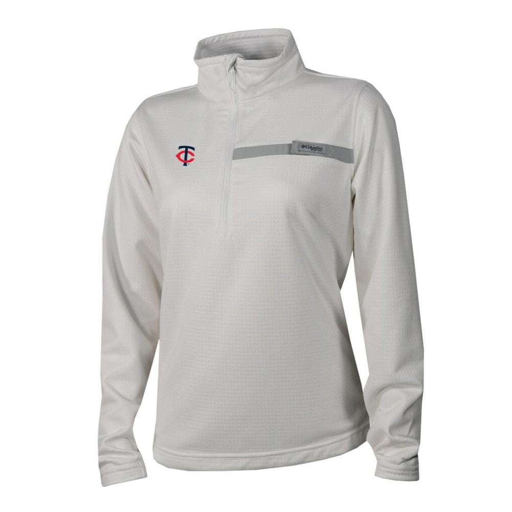 Minnesota Twins Columbia Women's Skiff Guide Fleece Half-Zip Pullover Jacket - White Jackets