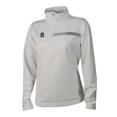 Detroit Tigers Columbia Women's Skiff Guide Fleece Half-Zip Pullover Jacket - White Jackets