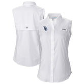 Tampa Bay Rays Columbia Women's Tamiami Sleeveless Shirt - White
