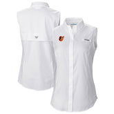 Baltimore Orioles Columbia Women's Tamiami Sleeveless Shirt - White