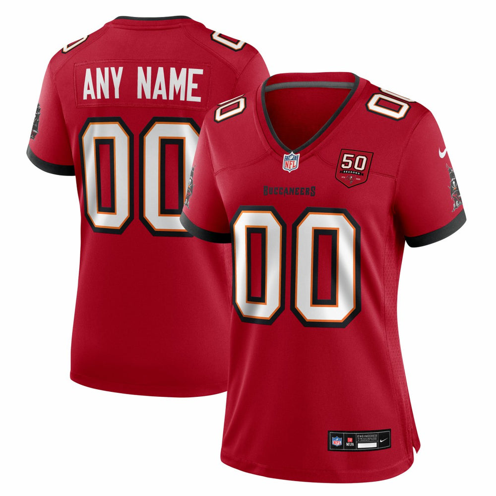 Tampa Bay Buccaneers Women's 50th Season Custom Game Jersey - Red Jerseys