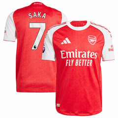 Bukayo Saka Arsenal 2025/26 Home Player Jersey Red - Adidas discount