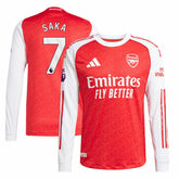 Bukayo Saka Arsenal 2025/26 Home Long Sleeve Player Jersey Red - Adidas on sale