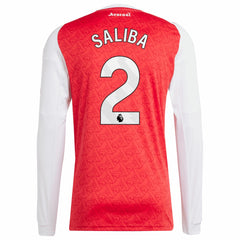 William Saliba Arsenal 2025/26 Home Replica Long Sleeve Player Jersey Red - Adidas on sale