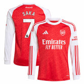 Bukayo Saka Arsenal Youth 2025/26 Home Replica Long Sleeve Player Jersey Red - Adidas sale