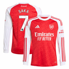 Bukayo Saka Arsenal Youth 2025/26 Home Replica Long Sleeve Player Jersey Red - Adidas sale
