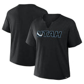 Utah Mammoth Fanatics Women's Combo Stadium Slub Boxy T-Shirt - Black | US 203124198