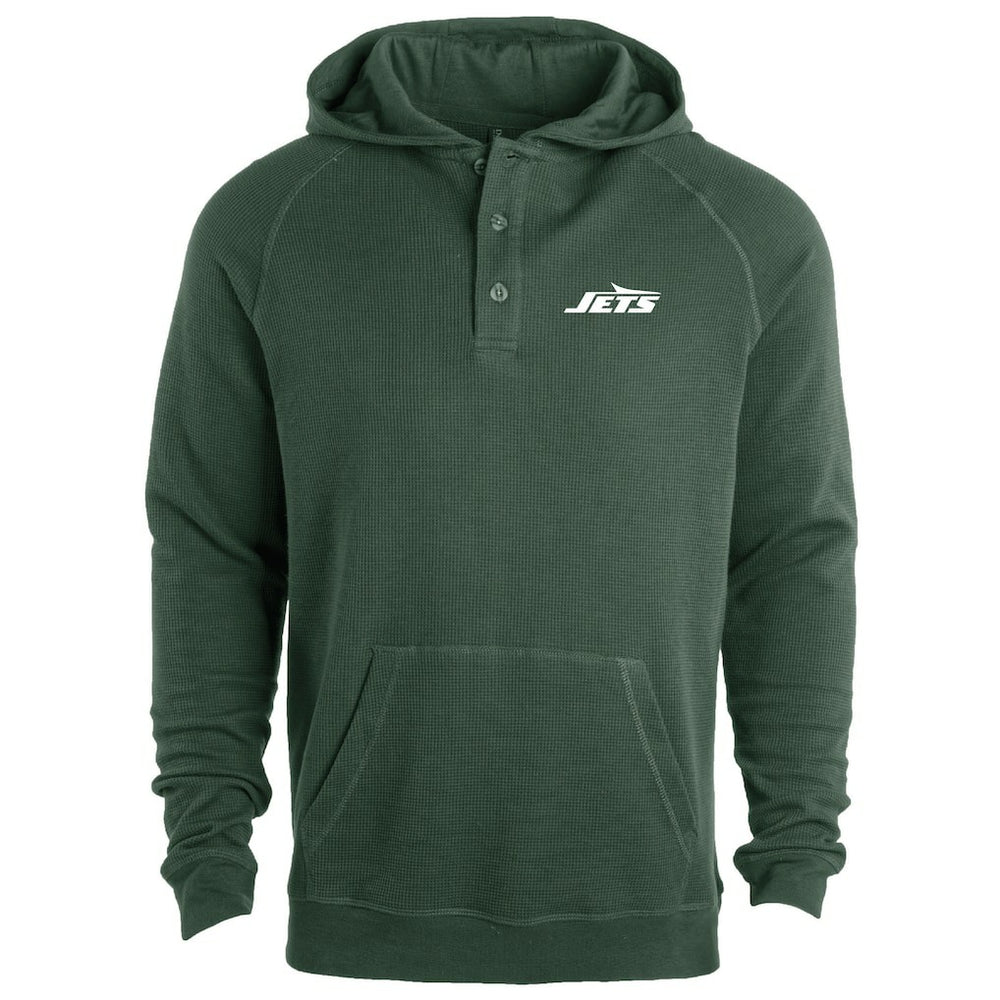 New York Jets Dunbrooke Montana Raglan Thermal Hoodie - Green Hoodies