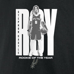 Stephon Castle San Antonio Spurs 2025 NBA Rookie of the Year T-Shirt Black
