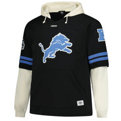 Detroit Lions '47 Big & Tall Split Zone Cornerback V-Neck Hoodie - Black Hoodies