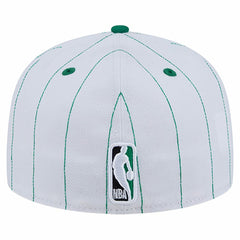 Boston Celtics Wordmark Pinstripe 59FIFTY Fitted Hat White - New Era
