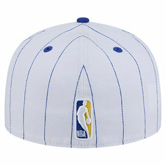 Golden State Warriors Wordmark Pinstripe 59FIFTY Fitted Hat White - New Era