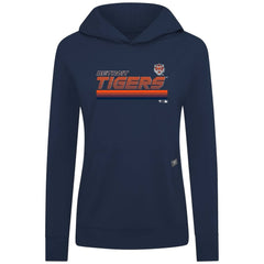 Detroit Tigers Levelwear Women's Relay Breaker Pullover Hoodie - Navy Hoodies