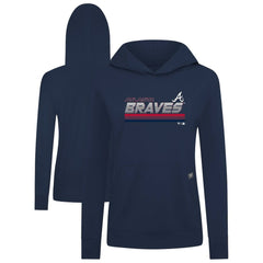 Atlanta Braves Levelwear Women's Relay Breaker Pullover Hoodie - Navy Hoodies