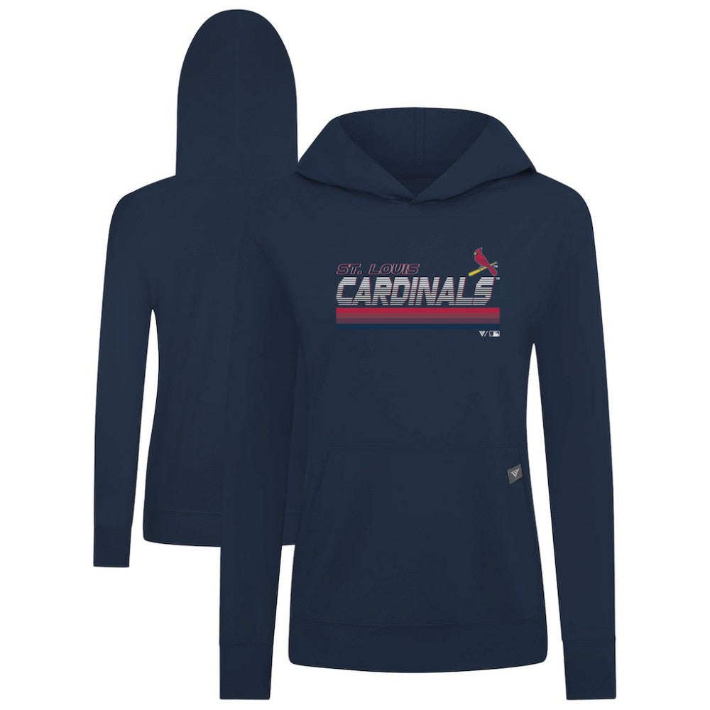 St. Louis Cardinals Levelwear Women's Relay Breaker Pullover Hoodie - Navy Hoodies