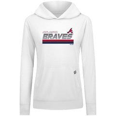 Atlanta Braves Levelwear Women's Relay Breaker Pullover Hoodie - White Hoodies