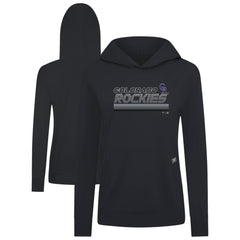Colorado Rockies Levelwear Women's Relay Breaker Pullover Hoodie - Black Hoodies