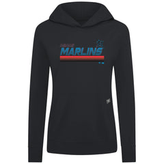 Miami Marlins Levelwear Women's Relay Breaker Pullover Hoodie - Black Hoodies