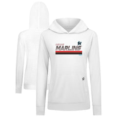 Miami Marlins Levelwear Women's Relay Breaker Pullover Hoodie - White Hoodies