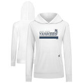 New York Yankees Levelwear Women's Relay Breaker Pullover Hoodie - White Hoodies